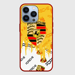 Чехол для iPhone 13 Pro Porsche порше паттерн, цвет: 3D-красный