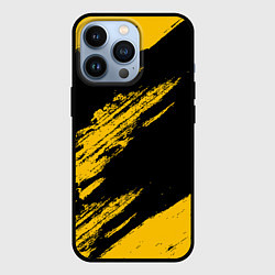 Чехол для iPhone 13 Pro BLACK AND YELLOW GRUNGE ГРАНЖ, цвет: 3D-черный