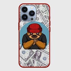 Чехол iPhone 13 Pro Богатый ленивец Паттерн из долларов