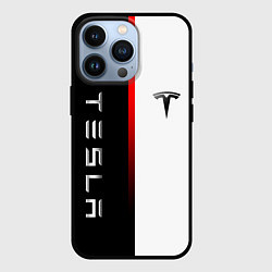 Чехол для iPhone 13 Pro ТЕСЛА -TESLA КРАСНАЯ ЛИНИЯ МИНИМАЛИЗМ, цвет: 3D-черный