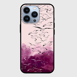 Чехол для iPhone 13 Pro Птицы на небе, цвет: 3D-черный