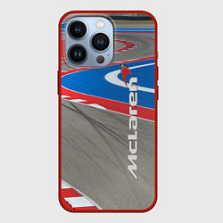Чехол для iPhone 13 Pro McLaren Racing Route, цвет: 3D-красный