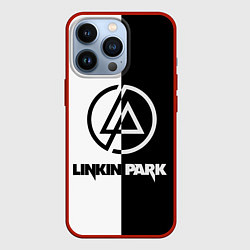 Чехол для iPhone 13 Pro Linkin Park ЧБ, цвет: 3D-красный