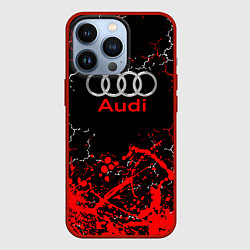 Чехол для iPhone 13 Pro AUDI АУДИ брызги, цвет: 3D-красный