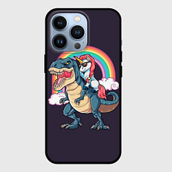 Чехол для iPhone 13 Pro Модный Единорог На Динозавре, цвет: 3D-черный