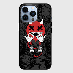 Чехол для iPhone 13 Pro Дьявольский смайлик, цвет: 3D-черный