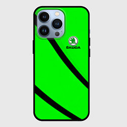 Чехол для iPhone 13 Pro SKODA Логотип, цвет: 3D-черный