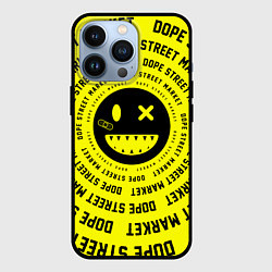 Чехол для iPhone 13 Pro Счастливый Смайлик Yellow Dope Street Market, цвет: 3D-черный