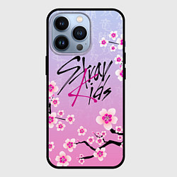 Чехол для iPhone 13 Pro Stray Kids цветы сакуры, цвет: 3D-черный