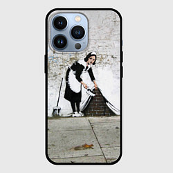 Чехол для iPhone 13 Pro Banksy - Бэнкси уборщица, цвет: 3D-черный