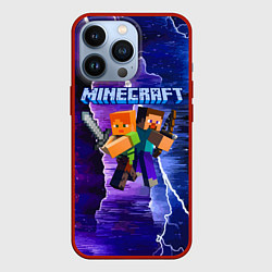 Чехол для iPhone 13 Pro Minecraft Neon, цвет: 3D-красный