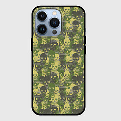 Чехол для iPhone 13 Pro Черепа - камуфляж, цвет: 3D-черный