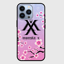 Чехол для iPhone 13 Pro MONSTA X САКУРА ЦВЕТЫ, цвет: 3D-черный