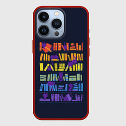 Чехол для iPhone 13 Pro Коты и книги, цвет: 3D-красный