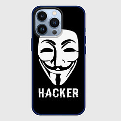 Чехол для iPhone 13 Pro HACKER Маска V, цвет: 3D-тёмно-синий