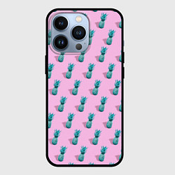Чехол для iPhone 13 Pro Ананасовый неон, цвет: 3D-черный