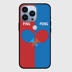 Чехол для iPhone 13 Pro PING PONG теннис, цвет: 3D-черный