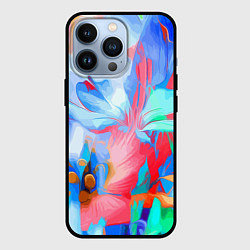 Чехол для iPhone 13 Pro Fashion floral pattern, цвет: 3D-черный