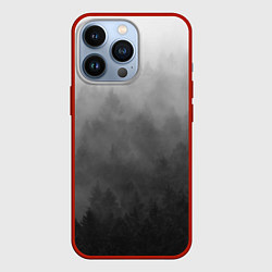 Чехол для iPhone 13 Pro Темный лес - туман, цвет: 3D-красный