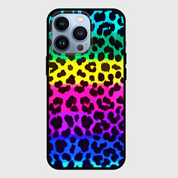 Чехол для iPhone 13 Pro Leopard Pattern Neon, цвет: 3D-черный