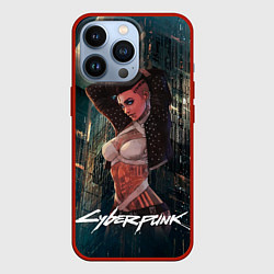 Чехол для iPhone 13 Pro VI ВИ CYBERPUNK2077, цвет: 3D-красный