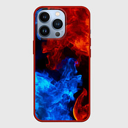 Чехол для iPhone 13 Pro Огонь - Вода Инь - Янь, цвет: 3D-красный