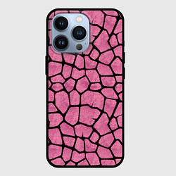 Чехол для iPhone 13 Pro Шерсть розового жирафа, цвет: 3D-черный
