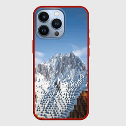 Чехол для iPhone 13 Pro Minecraft Mountains Video game, цвет: 3D-красный