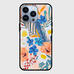 Чехол iPhone 13 Pro Цветы Яркие Тропические
