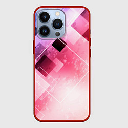 Чехол для iPhone 13 Pro Розово-голубая абстрактная геометрия, цвет: 3D-красный