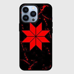 Чехол для iPhone 13 Pro СИМВОЛЫ РУСИ - АЛАТЫРЬ - Гранж, цвет: 3D-черный