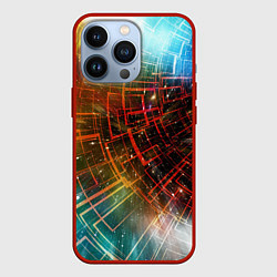 Чехол для iPhone 13 Pro Portal - Neon Space - туннель из энергетических па, цвет: 3D-красный