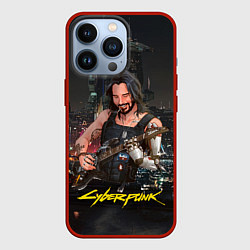 Чехол для iPhone 13 Pro Johnny в гитарой Джонни Cyberpunk2077, цвет: 3D-красный