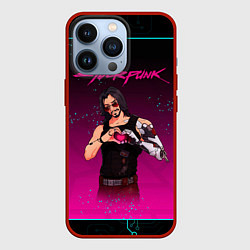 Чехол для iPhone 13 Pro Романтичный Johnny Cyberpunk2077, цвет: 3D-красный