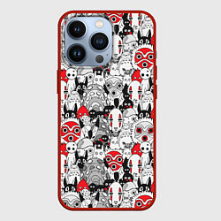 Чехол для iPhone 13 Pro Studio Ghibli Stars, цвет: 3D-красный