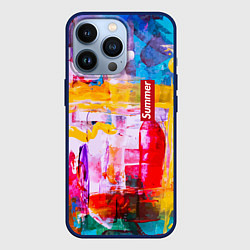 Чехол для iPhone 13 Pro Импрессионизм Лето Абстракция Impressionism Summer, цвет: 3D-тёмно-синий