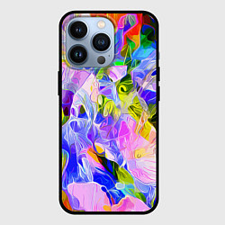 Чехол для iPhone 13 Pro Красочный цветочный узор Весна - Лето 2023 Colorfu, цвет: 3D-черный