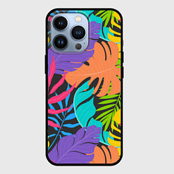 Чехол для iPhone 13 Pro Тропические экзотические листья, цвет: 3D-черный