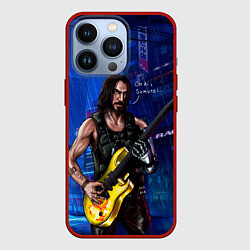 Чехол для iPhone 13 Pro Гитарист Johnny cyberpunk2077, цвет: 3D-красный