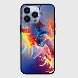 Чехол для iPhone 13 Pro Замерзшее пламя, цвет: 3D-черный