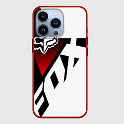 Чехол для iPhone 13 Pro FOX RACING - ФОКС ЧЕРНЫЙ И БЕЛЫЙ, цвет: 3D-красный