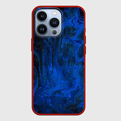 Чехол для iPhone 13 Pro Синий абстрактный дым, цвет: 3D-красный