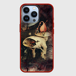 Чехол для iPhone 13 Pro Иероним Босх Сад земных наслаждений Фрагмент Hiero, цвет: 3D-красный