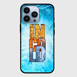 Чехол для iPhone 13 Pro IN COLD logo with blue ice, цвет: 3D-черный