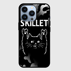 Чехол для iPhone 13 Pro Группа Skillet и Рок Кот, цвет: 3D-черный