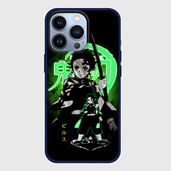 Чехол для iPhone 13 Pro КЛИНОК, РАССЕКАЮЩИЙ ДЕМОНОВ ТАНДЖИРО КАМАДО, цвет: 3D-тёмно-синий