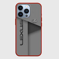 Чехол для iPhone 13 Pro Lexus - серая абстракция, цвет: 3D-красный