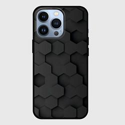 Чехол для iPhone 13 Pro Чёрные 3D пластины black 3d plates плиты, цвет: 3D-черный