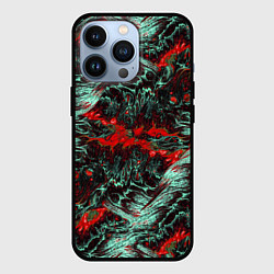 Чехол для iPhone 13 Pro Красно-Белая Вулканическая Лава, цвет: 3D-черный