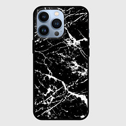 Чехол для iPhone 13 Pro Текстура чёрного мрамора Texture of black marble, цвет: 3D-черный